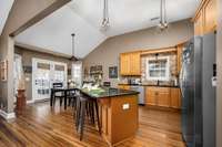 Extra seating at the kitchen island.