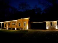 Automatic ambient lighting comes on at dusk.