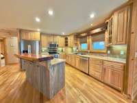 Rustic barn wood kitchen island.
