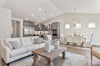 Host loved ones in the true heart of this home.