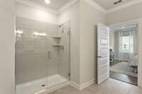 Tile Shower + Quartz Countertops in Primary Bath