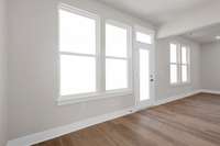 Picture of model home and not of actual home being built.  Colors and selections may vary