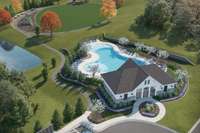 Willow Landing will have a community pool! this is a rendering of what it will look like once it has been completed.