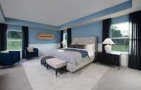 ***Photo taken from previously built home - options and colors may vary***

This impressive 20' x 16' owner’s bedroom offers a serene retreat with a tray ceiling and elegant recessed lighting that adds a touch of sophistication.