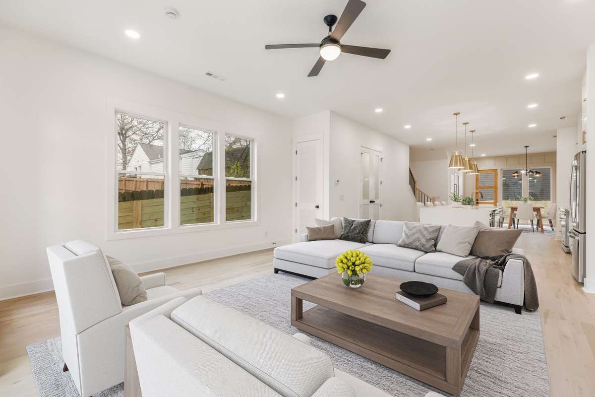 Virtually staged photo of living room