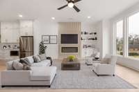 Virtually staged photo of living room