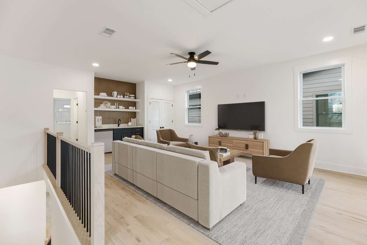 Virtually staged photo of third floor bonus room