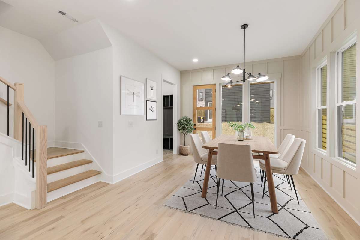 Virtually staged photo of dining area