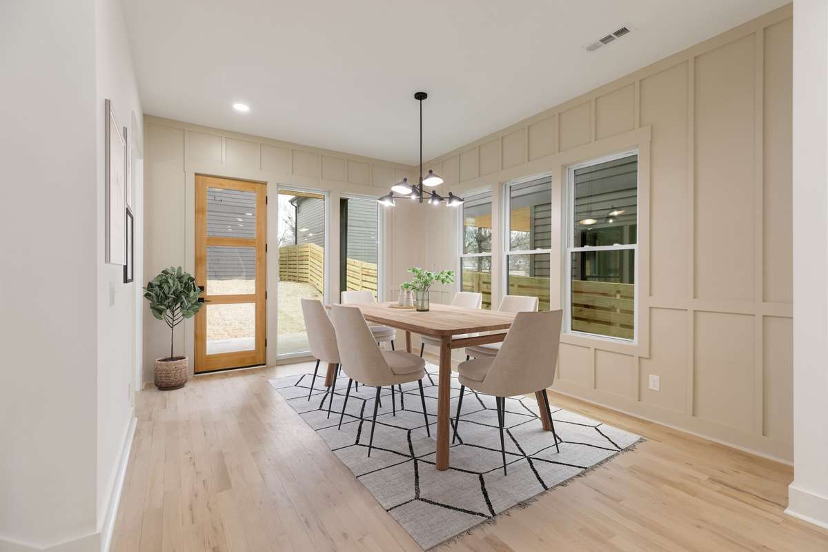 Virtually staged photo of dining area