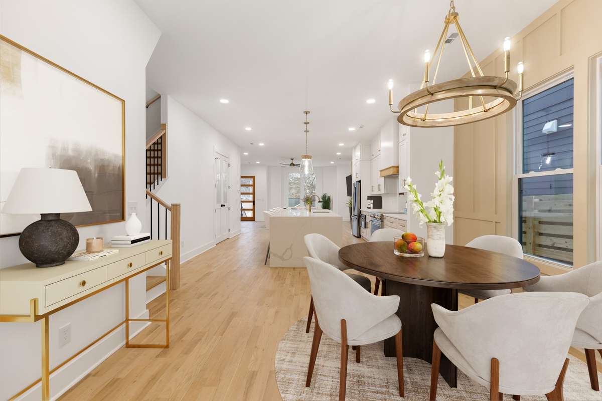 Virtually staged photo of dining area