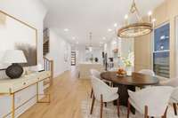 Virtually staged photo of dining area