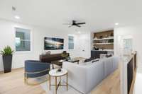 Virtually staged photo of bonus room on third floor