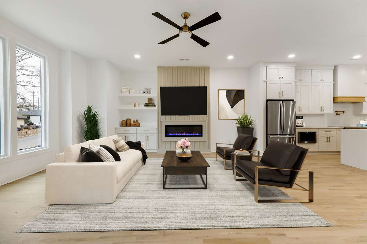 Virtually staged photo of living room