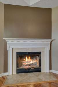 The fireplace features a beautiful mantel.  Gas logs not provided.