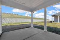 Huge back covered patio