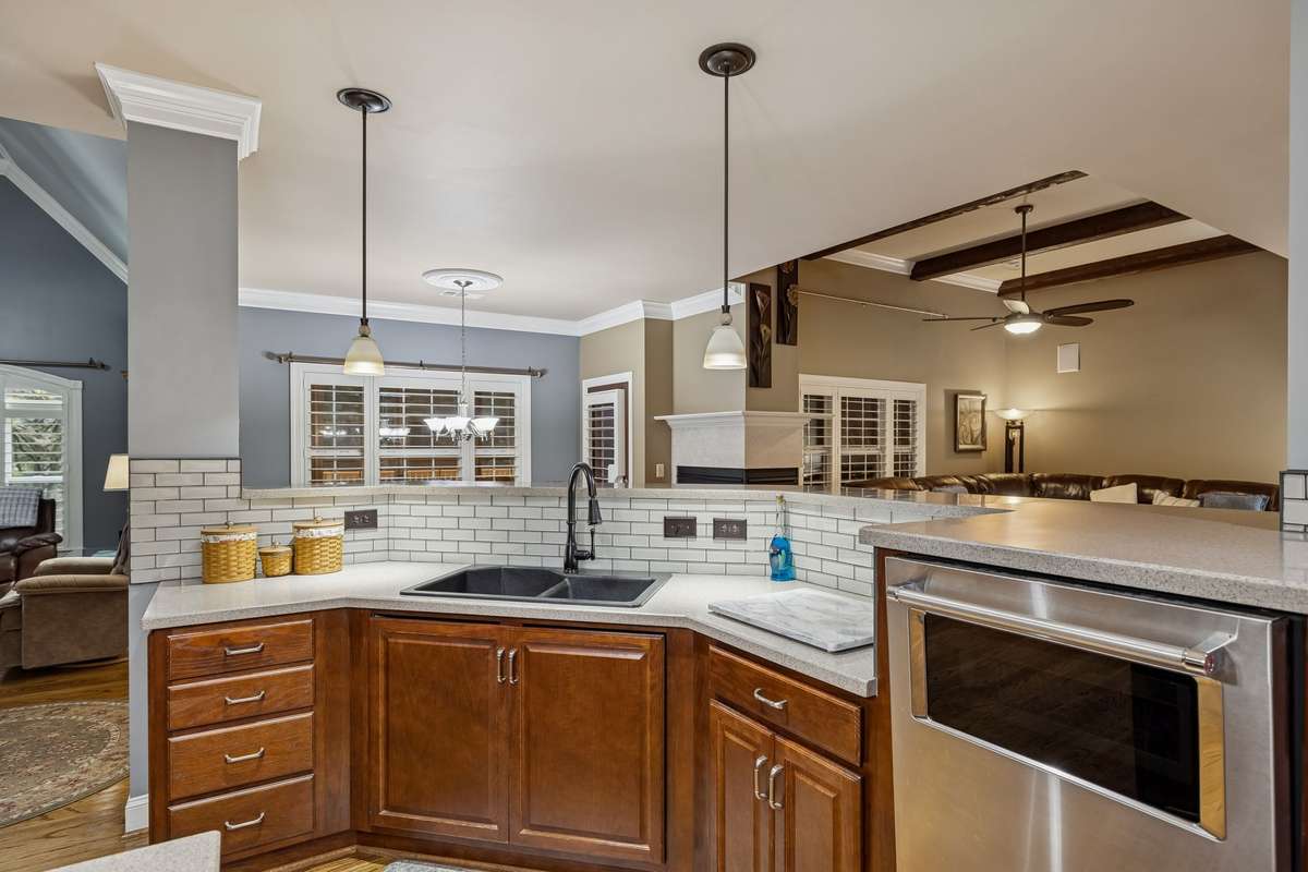 Upgraded Kitchenaid dishwasher!  Dishwasher is installed higher than normal making it so easy to load and unload dishes!