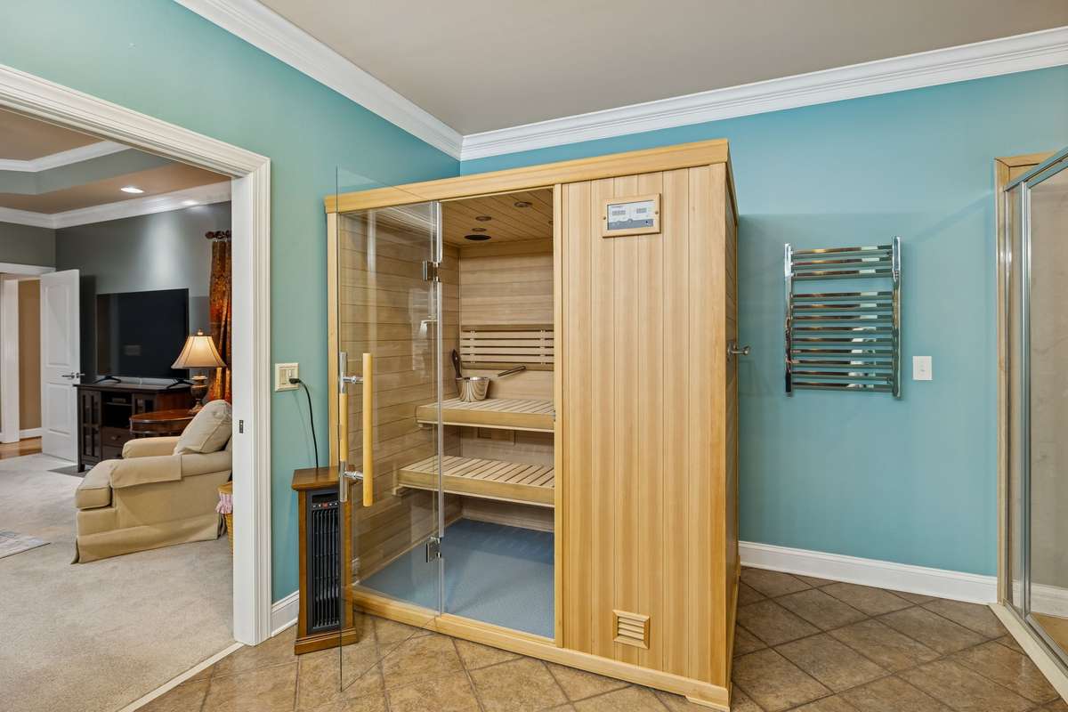 Sauna conveys!!  A wonderful addition to the primary suite!