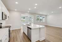 Canyon kitchen. Photo is of similar home, same plan. Colors, interior selections, elevations, garage swing, and upgrades may vary.