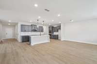 Darlington great room. Photo is of similar home, same plan. Colors, interior selections, elevations and upgrades may vary.