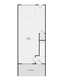 1st floor layout. 2 Car tandem garage w/ pedestrian door.