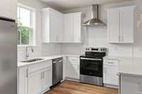 Welcome to your beautifully designed kitchen featuring sleek white options that create a bright and airy atmosphere. Your kitchen is both functional and inviting, making it a delightful space for meal preparation and entertainment.