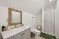 Large guest bath with single vanity & walk in shower. 68 Taylor Rd. Manchester, TN 37355
