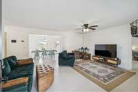 Another view of your open living room with ceiling fan. 68 Taylor Rd. Manchester, TN 37355