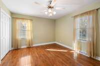 Bedroom #3 with lots of natural light and wood floors