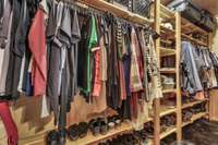 One of the walk in closets in the primary!