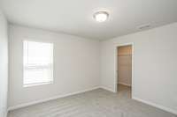 GREAT space in your secondary bedrooms upstairs. All 3 have nice closet space!  **All photos are of a previously constructed Covington floorplan.**