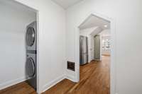 Laundry area with new washer and dryer