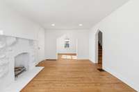 Living room opens into the dining room for great flow