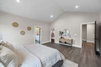 Master Bedroom to Master Bath and Custom Closet with Designer Finishes.