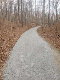 Freshly graveled driveway.