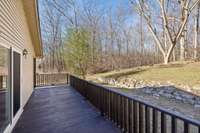 Newly stained wrap around porch.