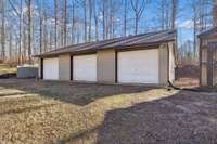 3 car detached garage.