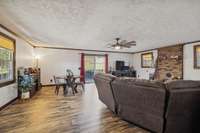 Dining area in large family room.