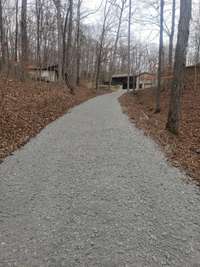 Freshly graveled driveway
