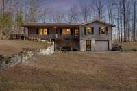 Twilight photo of the front of home.