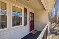 Front door with storm door.
