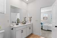 Downstairs Owner's Bathroom
(photos are of a staged model home)