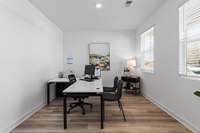 Front Flex room for office or dining
(photos are of a staged model home)