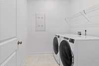 Downstairs laundry room
(photo is of a finished similar home- options and colors may vary in actual home)
