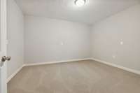 Large finished storage area located off the Garage.