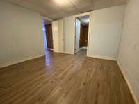 Rooms downstairs could be used for anything. Or make it one wide open space with exposed support beams.