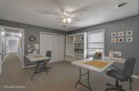 Virtually enhanced to show potential as a craft room