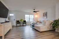 IMPRESSIVE Great Room w/ High Ceiling +Upgraded Wide Plank Flooring