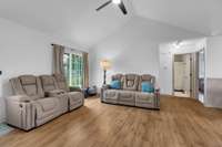 Living Room view into guest bedrooms and guest bathroom