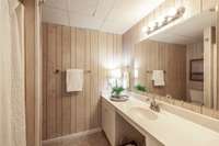 Full bathroom on the basement level adds convenience and functionality for guests or extended living.