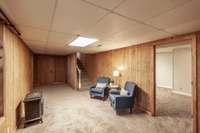 Spacious basement living area provides flexibility for a media room, guest suite, home gym, or playroom.